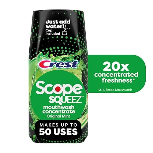 Scope Squeez Concentrado de enjuague bucal, menta original, botella de 1.7fl oz