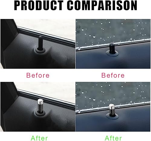 Miniatura 3 de 4 pomos de bloqueo de puerta de automóvil con bandera estadounidense, cubierta de pasador de puerta de automóvil de fibra de carbono, accesorios de