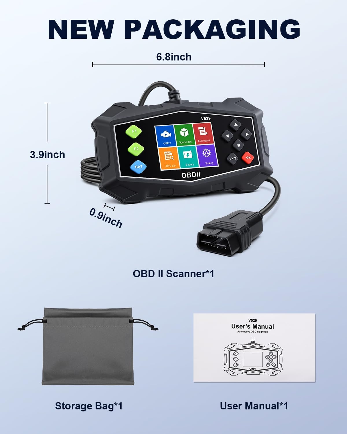 OBD2 Scanner Diagnostic Tool, ZEXMTE Professional OBD2 Scanner with Data Stream, Mode 6, Mode 8 & I/M Readiness, Enhanced Code Reader for Cars and Trucks, 2.8'' Color Screen, Suitable for 12V Vehicles
