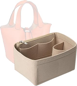 Bag Wallet Organizer -picotin bag organizer 26 Bucket Bag Liner Bag Zipper Lid Liner Organizer 1008Khaki-A-L