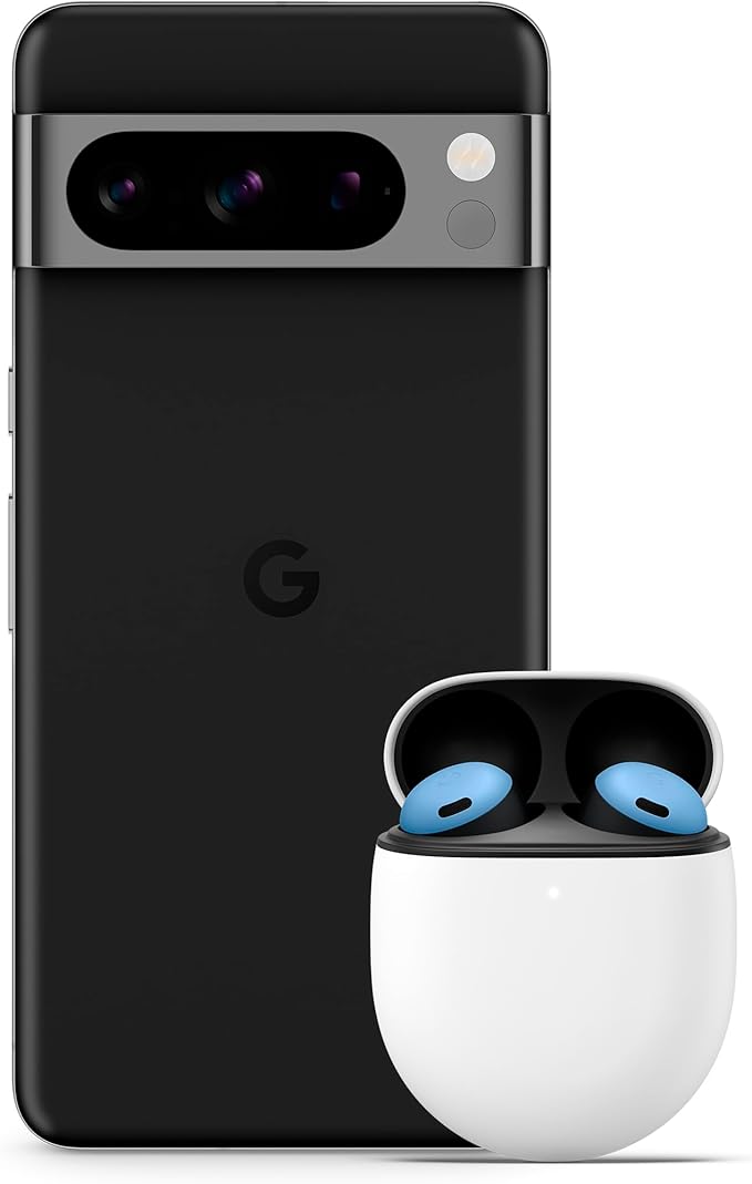 Google Pixel 8 e Pixel 8 Pro: Tecnologia, Innovazione e Potenza, ora su Amazon 6 Google Pixel 8 Pro - Smartphone Android sbloccato con teleobiettivo, batteria con 24h di autonomia e display Super Actua - Nero ossidiana, 256GB + Pixel Buds Pro - Auricolari wireless