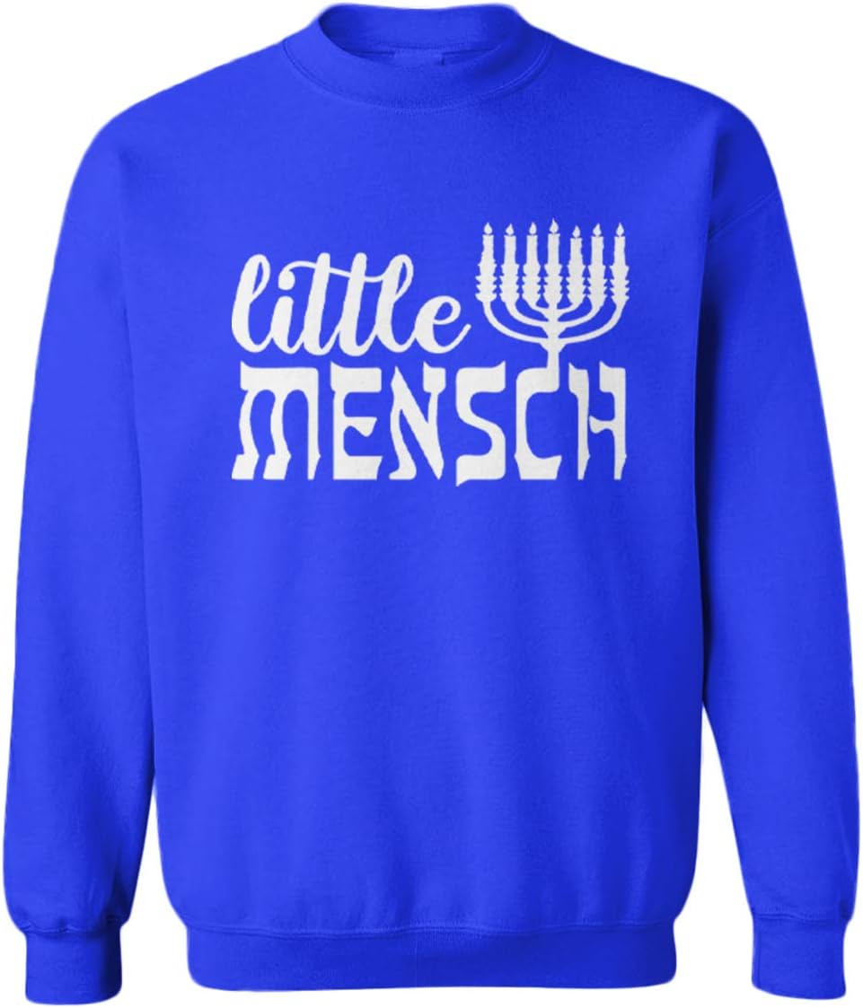 Tcombo Little Mensch - Rabbi Hebrew Jewish Toddler Fleece Crewneck Sweater