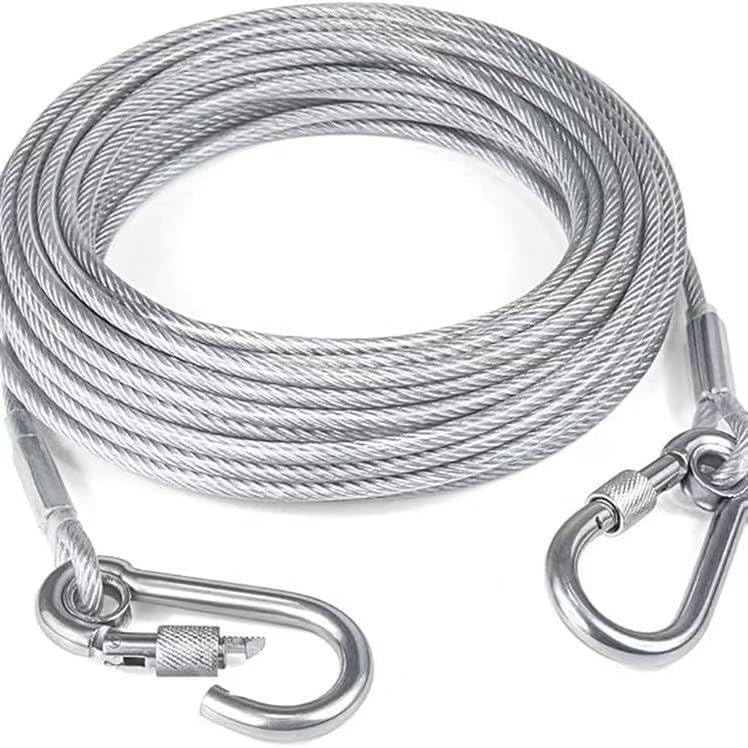 Image of Heavy Duty Stainless Steel Clothesline with Locking Carabiner Hooks, Rust Resistant Braided Laundry Drying Rope for Balcony, Bathroom, Camping, Travel, Dormitory & Home Use (10 Miter)