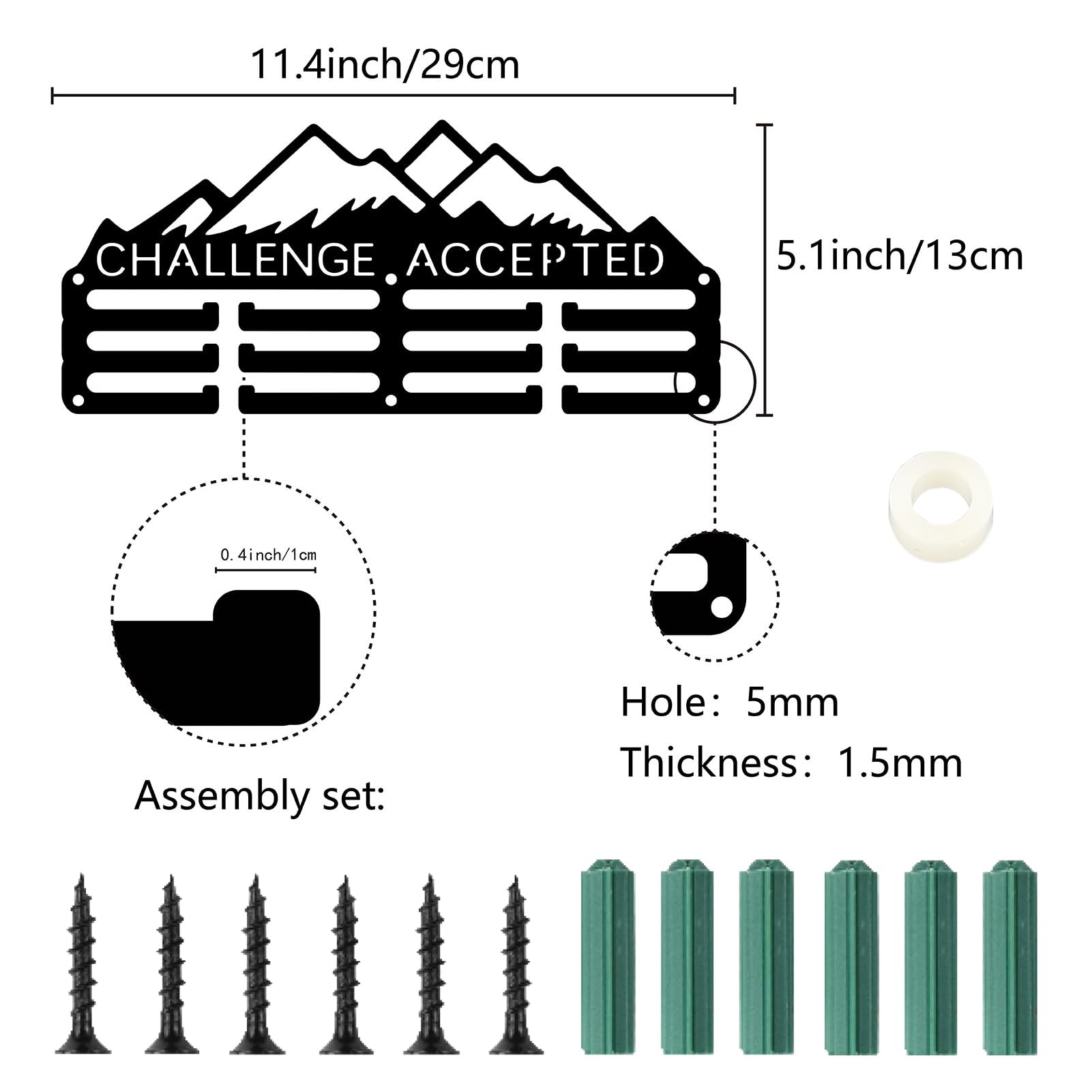 Porta Medaglie Beach Volley Da Parete - Organizer In Ferro Per 60 Medaglie 40x15cm - Foto 4