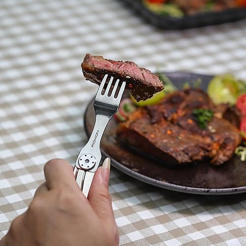 Miniatura 8 de Roxon C2 - Utensilios de camping 2 en 1, cubiertos plegables desmontables con tenedor y cuchara para exteriores, camping, senderismo, fácil de