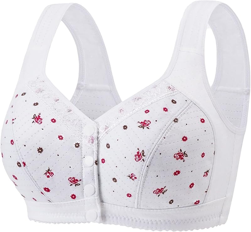 Sujetadores para mujeres mayores Cierre frontal sin aros Bralette de cobertura completa para flacidez atlética