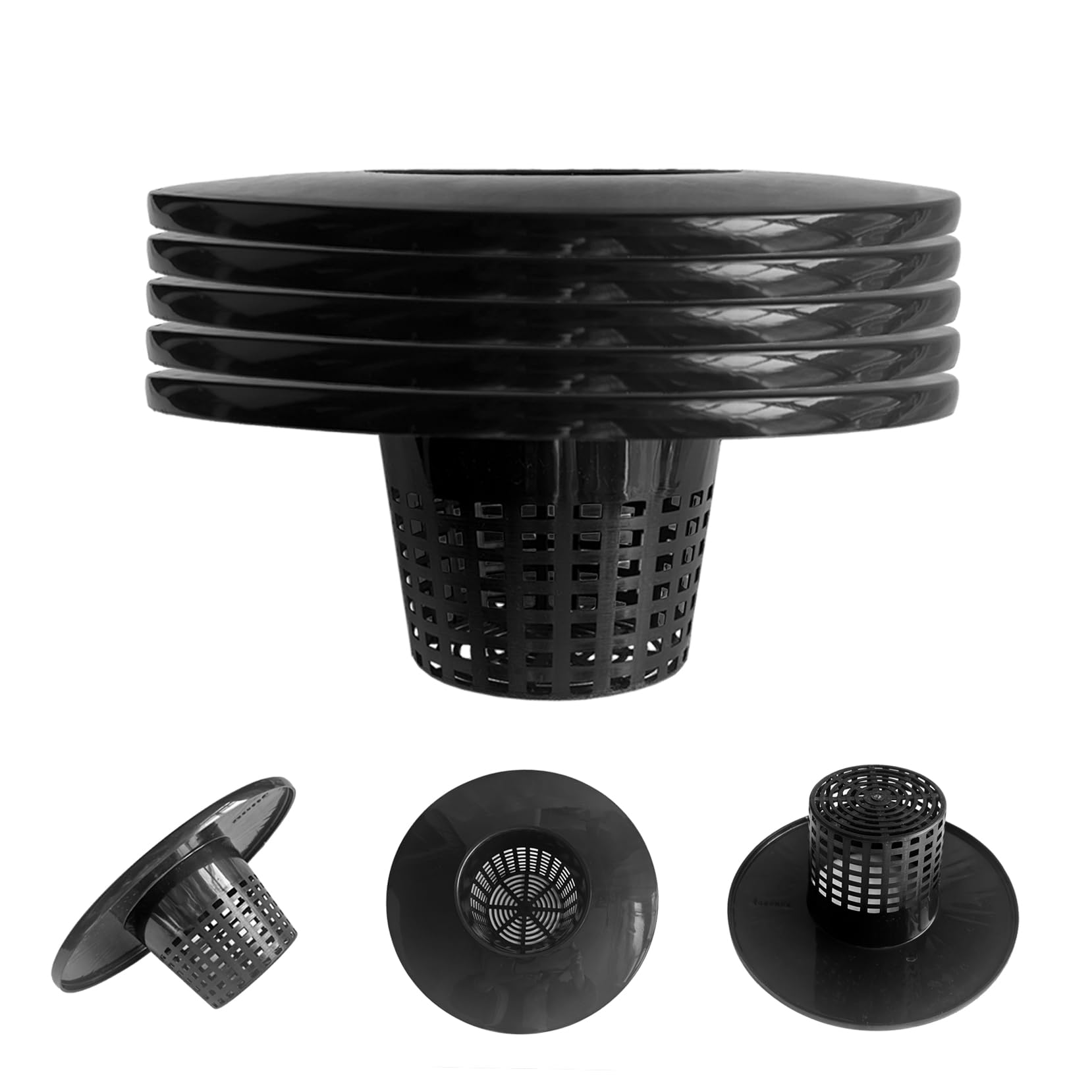 6 in. Wide Lip Bucket Basket (Pack of 5) | 5 Gallon Bucket Lids for DWC, Net Pots for Hydroponics