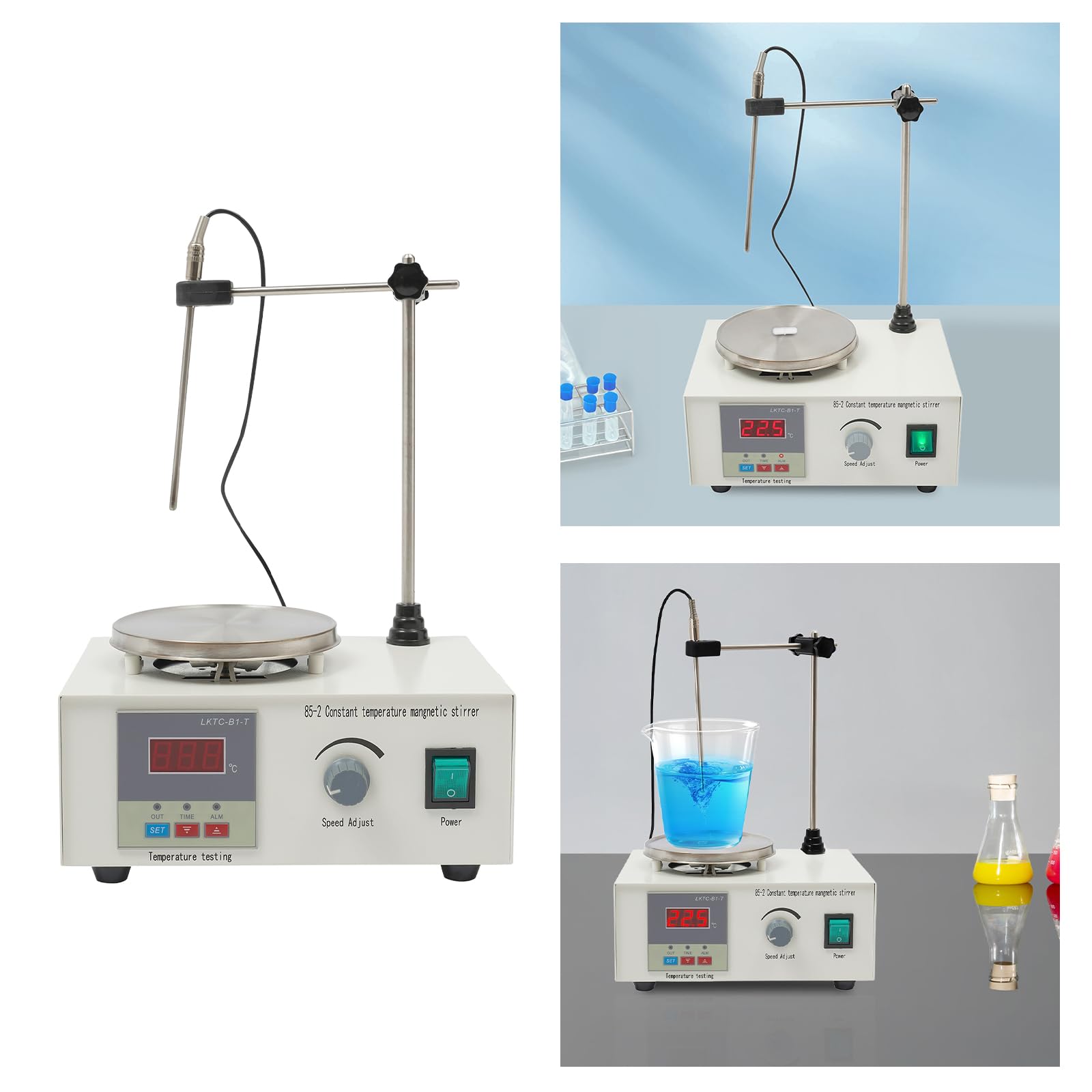 Agitador magnético 2000 ml 250 W agitador magnético de laboratorio | Agitador magnético digital con ajuste de velocidad para laboratorio industrial, farmacia, elaboración casera
