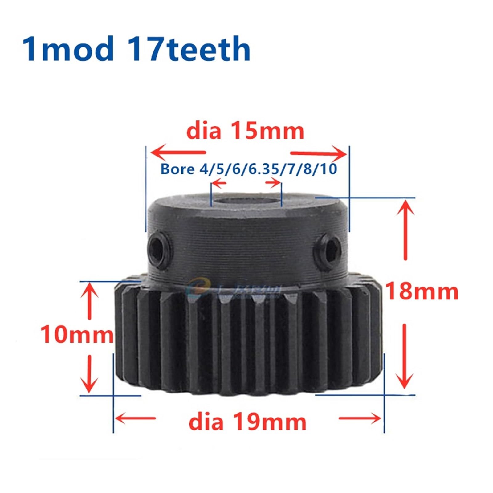 Crémaillère linéaire droite en acier, 2 pièces 1 Mod crémaillère 12x12x500mm et 2 pièces 1 Mod 17T pignon en acier(5mm)