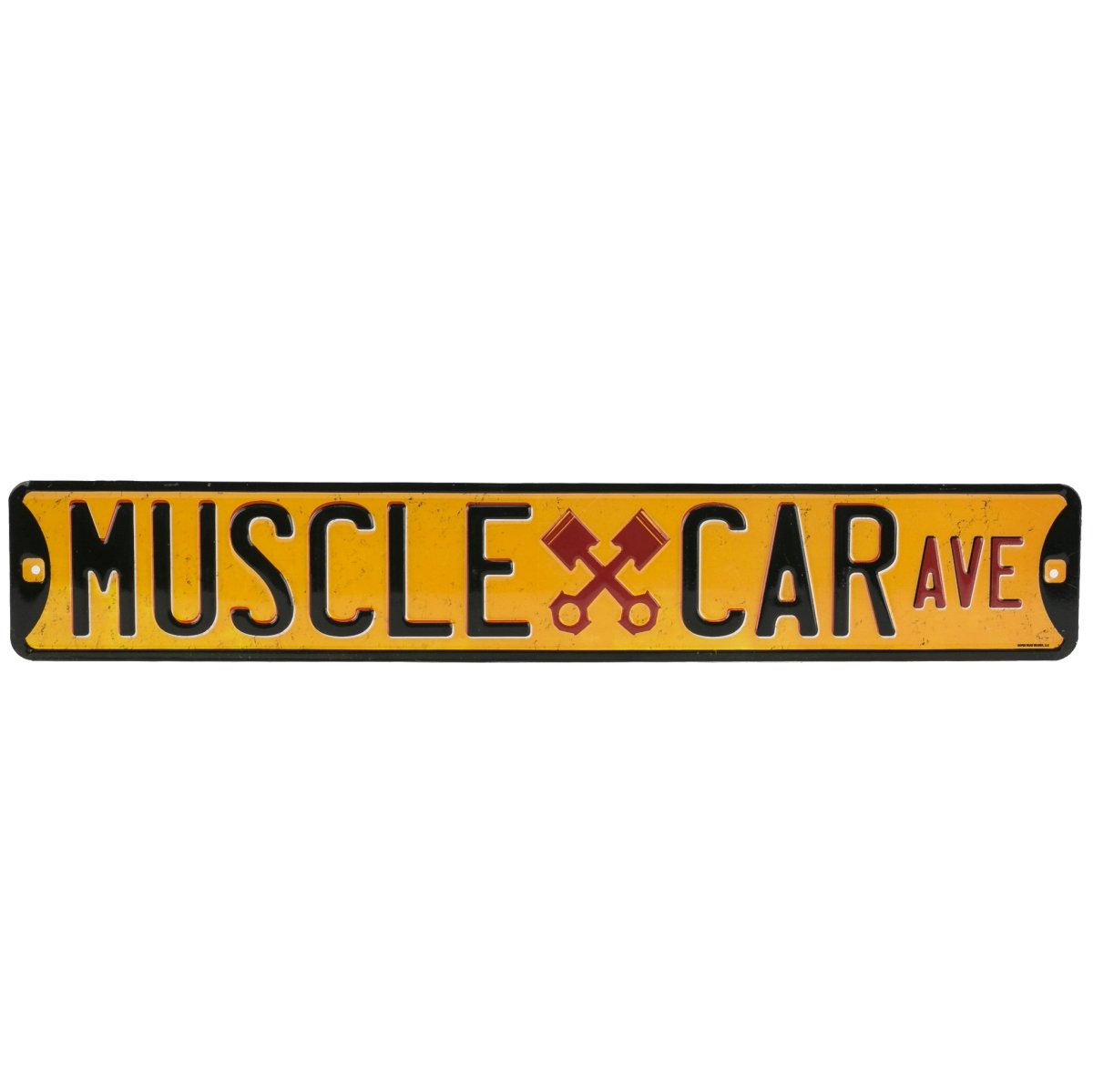Muscle Car Avenue Embossed Metal Street Sign - Vintage Muscle Car Sign for Garage, Man Cave or Shop