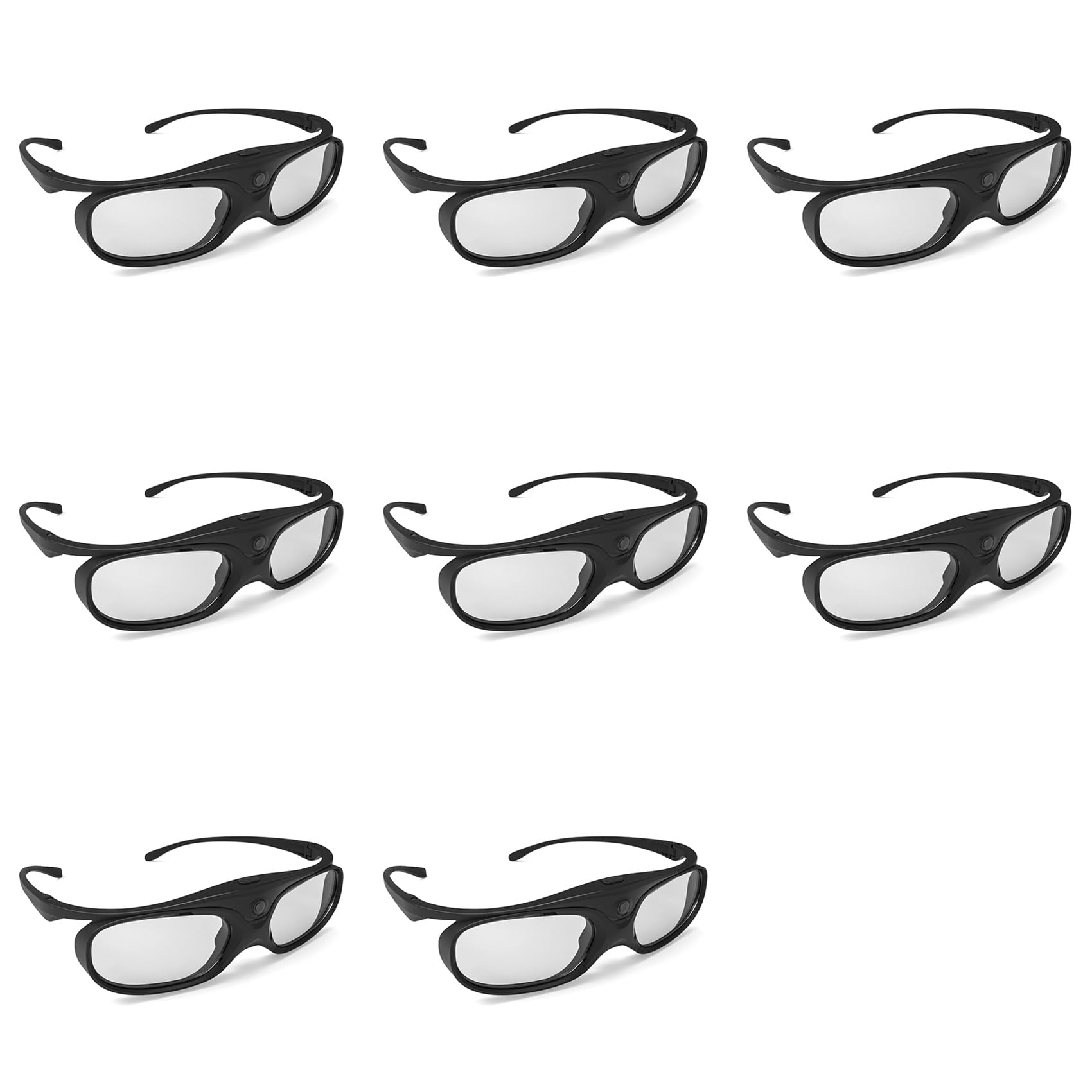 8X Occhiali 3D per Proiettori DLP Link, Occhiali 3D Shutter, Occhiali TV 3D DLP