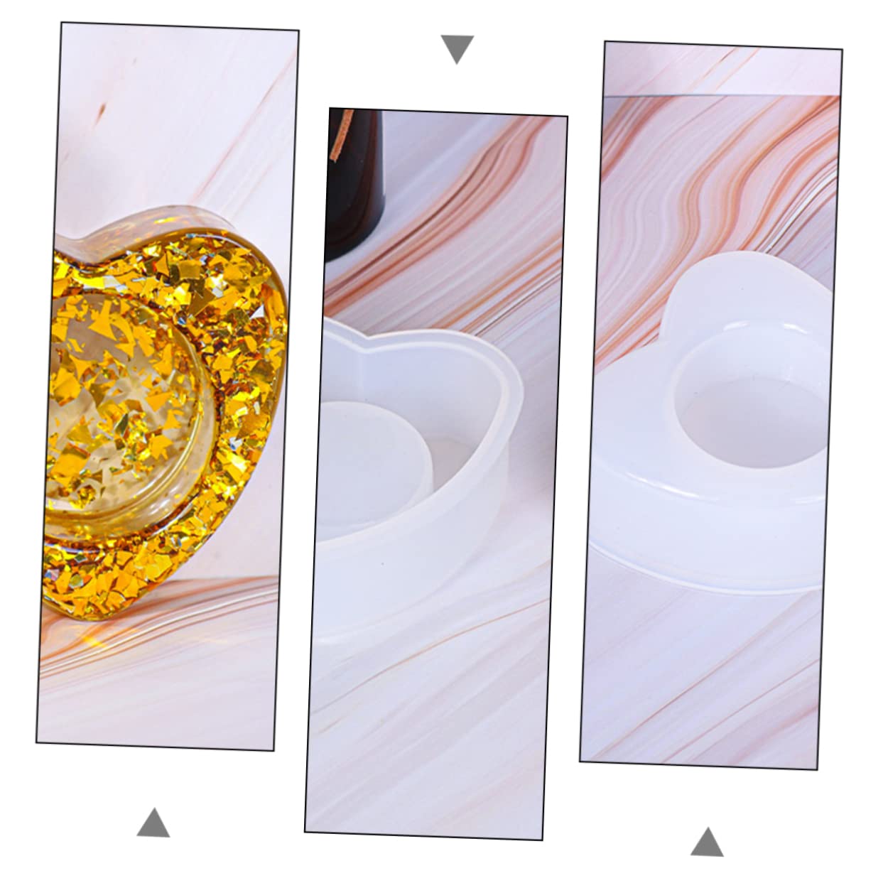 Stampo in silicone 7 cuori stilizzati decorazioni dolci fondenti