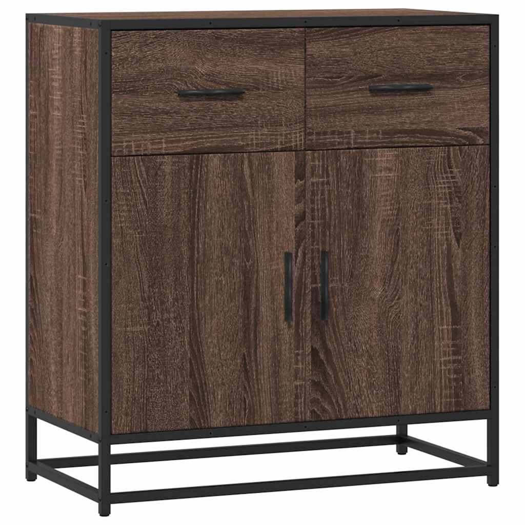 Credenza marrone effetto rovere, 68 x 35 x 76 cm, in metallo