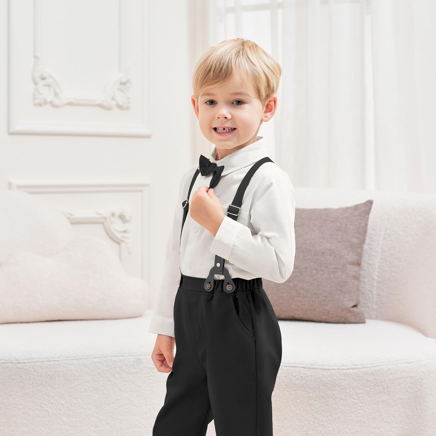 Toddler Boy Dress Clothes Outfit Button Down Shirt + Pants Set, 12 Months - 8 Years - Image 6