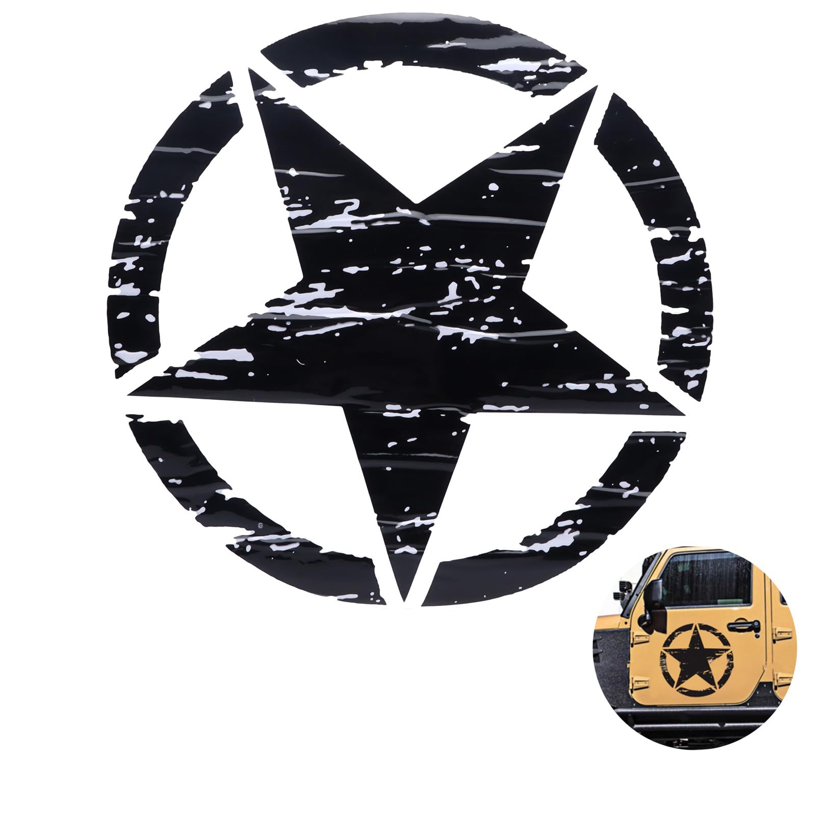 Autocollant de voiture premium vinyle étoile noire haute résistance pour Rubicon JK