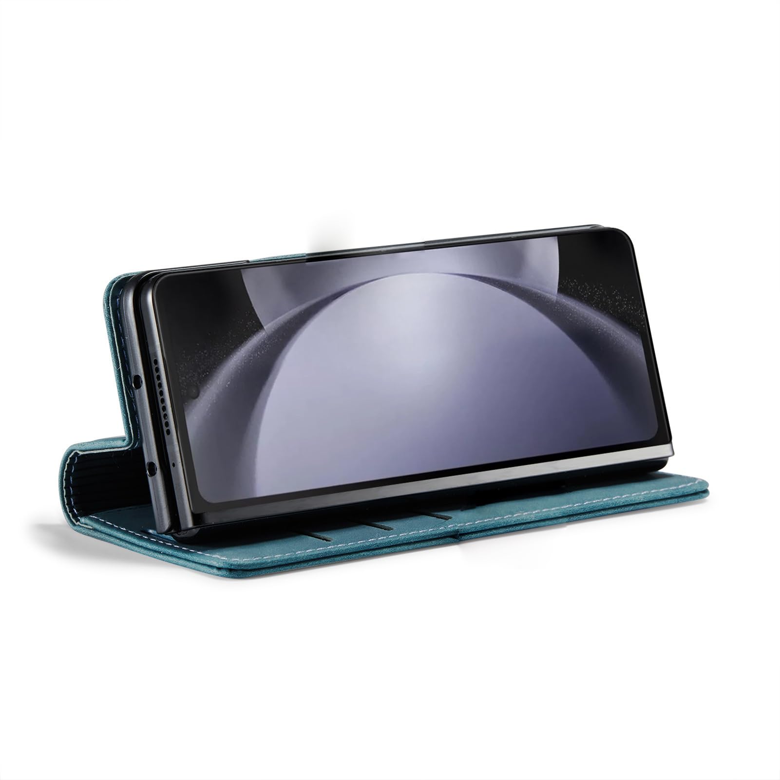 Custodia A Portafoglio For Samsung Galaxy Z Fold 8 Ultra, Pelle Smerigliata Flip Folio Funzione Stand Cover Business Antiurto Protezione Bordo Rialzato Guscio Interno(Blue)