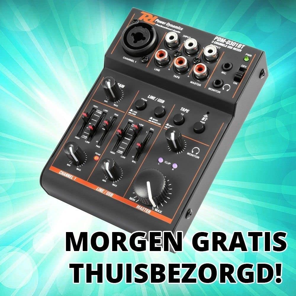 MIXER 172.603 PDM-D301BT 3 CANALI CON USB/BT