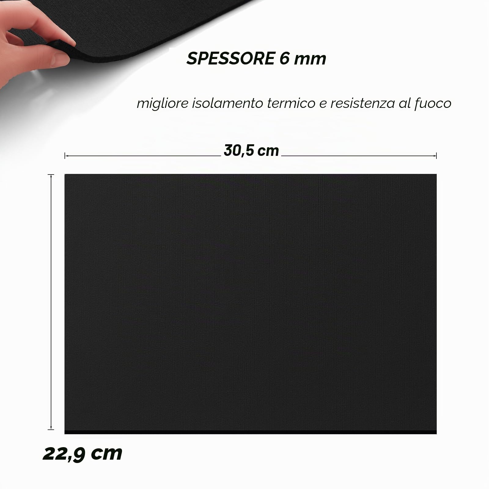 FLASLD Coperta per saldatura, ignifuga, materiale resistente al calore fino a 980 °C, tessuto ignifugo, feltro di carbonio, per grill, stufa, saldatori, idraulici (22 x 30 cm)