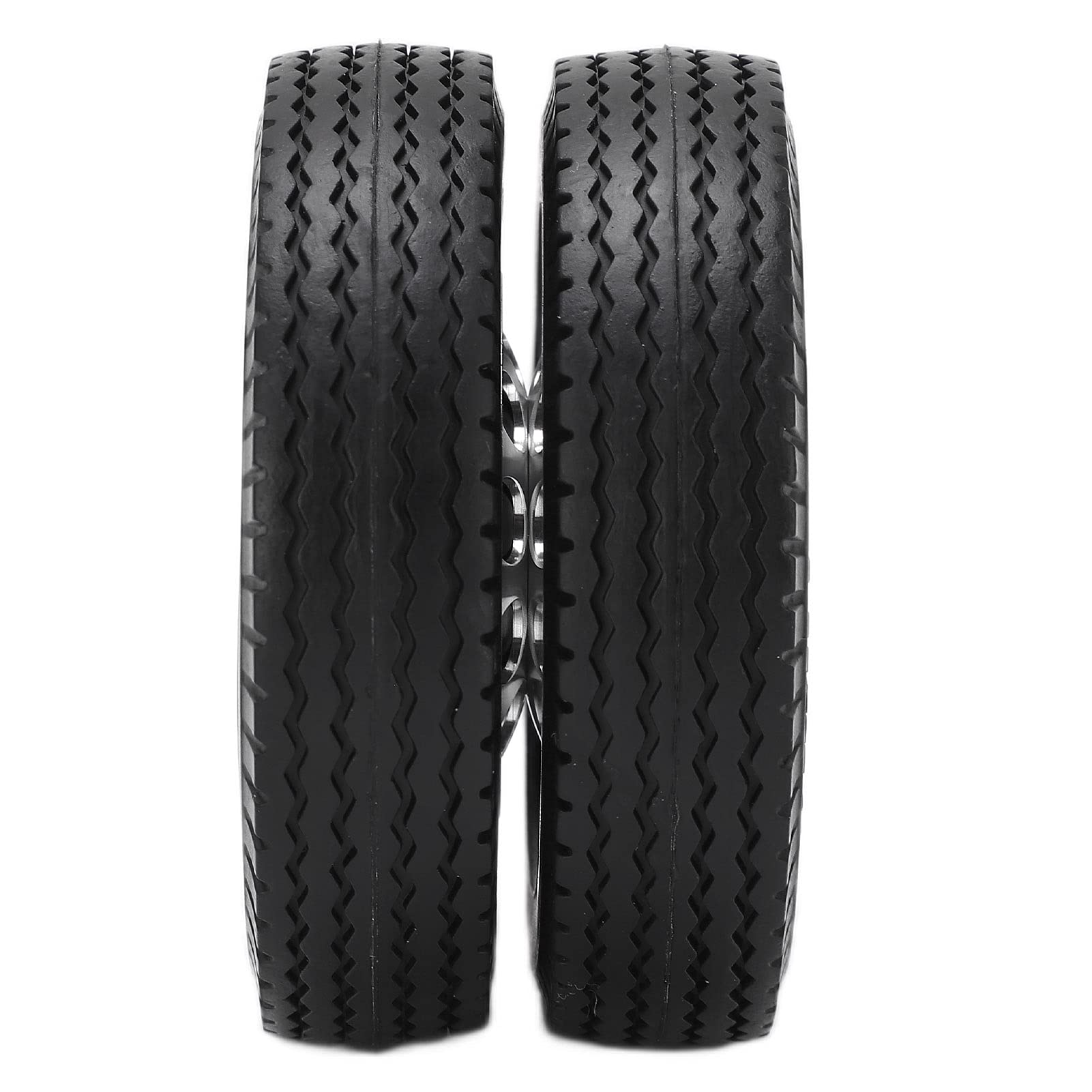 Cerchioni per mozzi Ruota Posteriori RC con Pneumatici in Gomma da 21 mm di Larghezza, Set da 2 Pezzi in Lega per 1/14 rimorchio per autocarri con cassone Ribaltabile (Nera)