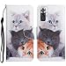 Produktbild Tveinan Handyhülle für Xiaomi Redmi Note 10 PRO/Note 10 PRO MAX Leder Hülle, PU Stoßfest Muster LederHülle für Redmi Note 10 PRO Flip Case Motiv Klapphülle, Schutzhülle 360 Grad Tasche - Katze