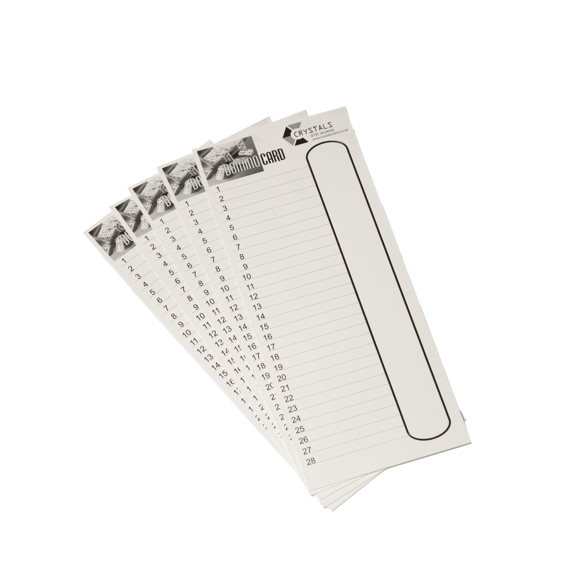 25 Double Sided Domino Cards on Thick Quality Card & Easy Tear Off Strip