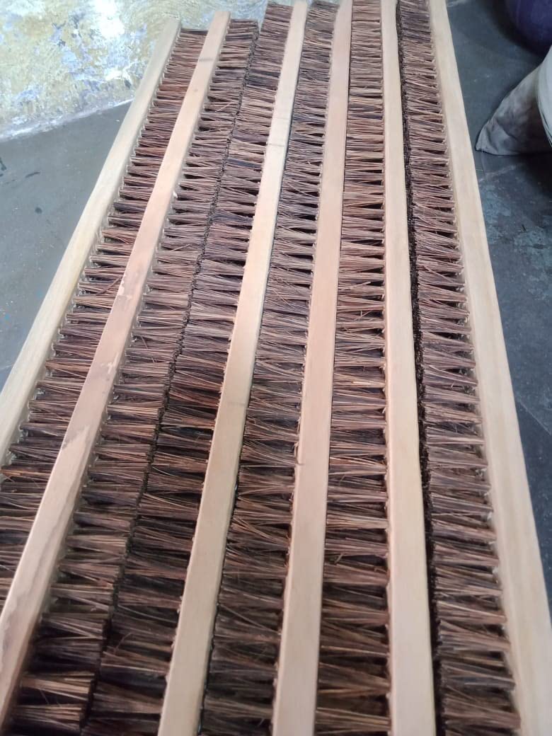 Wooden Roller Mill Jute Brush 2" Width x 50" Length x 20 mm Thick x 40 mm bristles Height Set of 12 Pcs