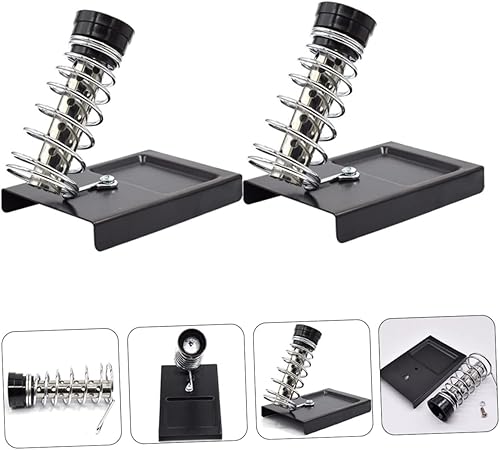 Miniatura 6 de Estación de soporte de soldadura 2 unids soporte de rectángulo de soldadura Soporte de resorte de soldadura Base de metal Soporte de soldadura