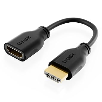 HDMI Extension Cable 4K, HDMI Extender Male to Female, 20cm, 1 Pack | 18 Gbps, Short HDMI Cable Adapter, Supports 4K@60Hz, 3D UHD, Compatible with Fire TV Stick, HDTV, Monitor, Projector, Laptop
