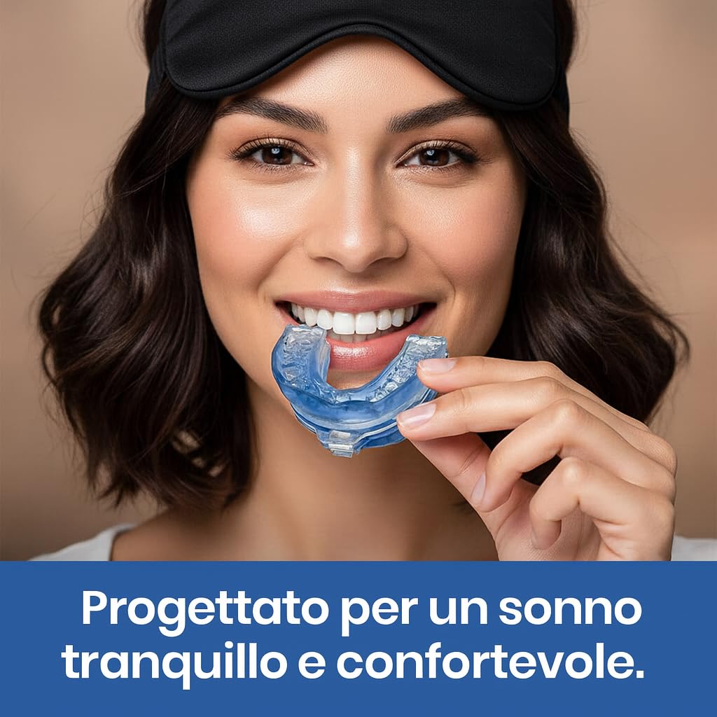 BAYON Bite Antirussamento Regolabile – Dispositivo Anti Russamento Notturno, Bite Dentale per Bruxismo e Digrignamento, Avanzamento Mandibolare per Respirazione Migliore e Sonno Profondo