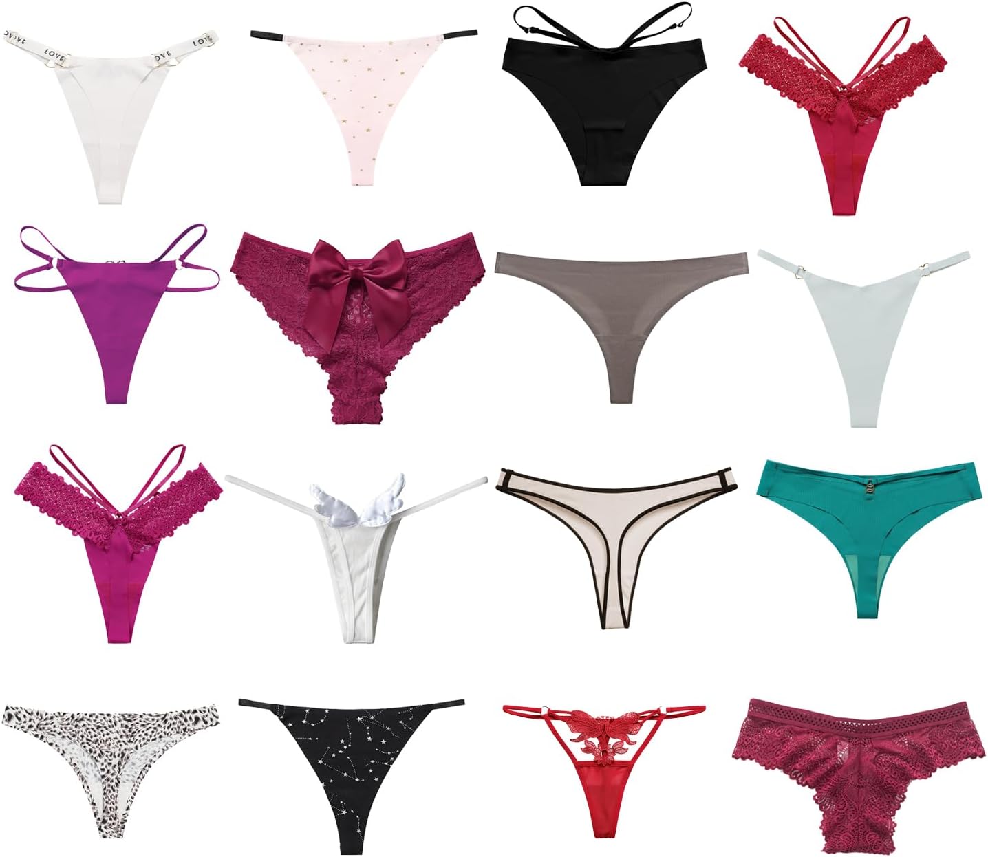 Women's Underwear Variety Pack Panties, Kinds of T-Back G-String Thongs, Lacy Briefs Hipsters Bikinis Undies Assorted - Image 5