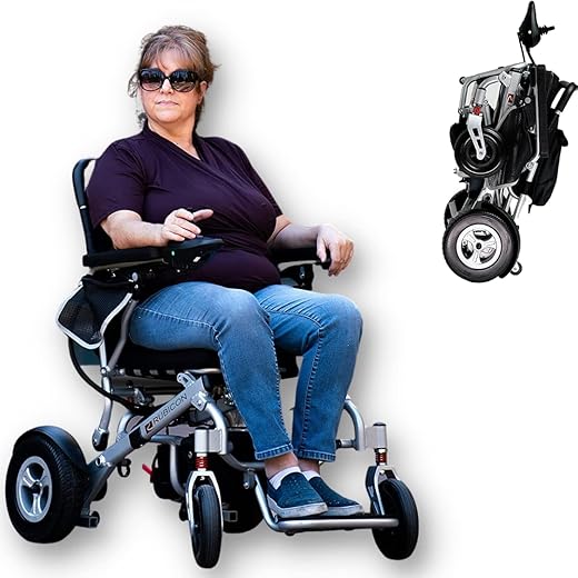ActiWe Auto Folding Electric Wheelchairs for Adults Lightweight Foldable Wheelchair, Motorized Wheelchair, Portable Wheelchair, All Terrain Fold Up Power Wheel Chair for Seniors