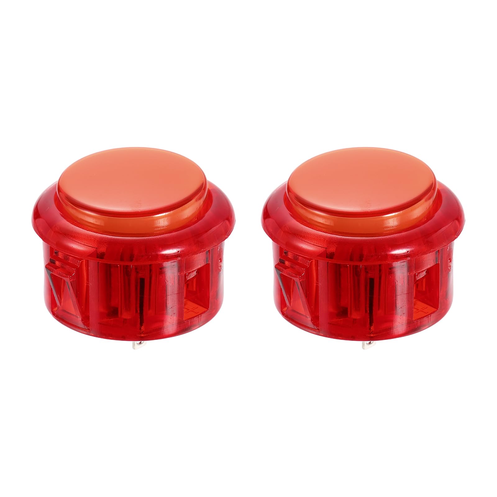 Nexarelle 2 Pcs Arcade LED Lights Push Button (30mm) - 5A 12/24V LED Illuminated Game Push Button for Arcade Machine/Fighting Stick/Video Gaming Controller, Red