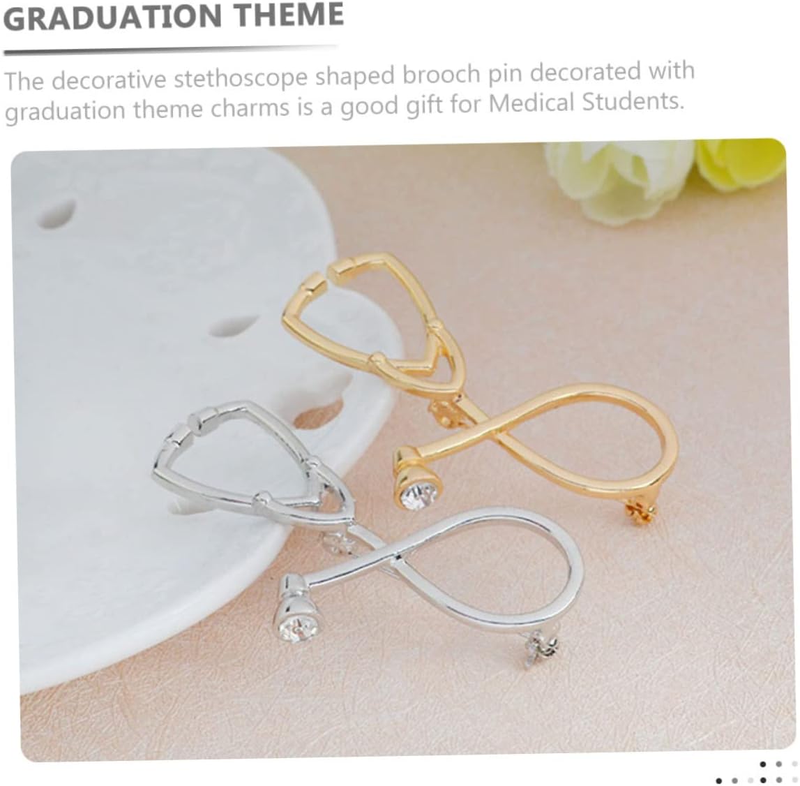 Ipetboom Graduation Party Accessory Non- Non- - Stethoscope Brooch Pin Lapel Safety Pin for Nurses