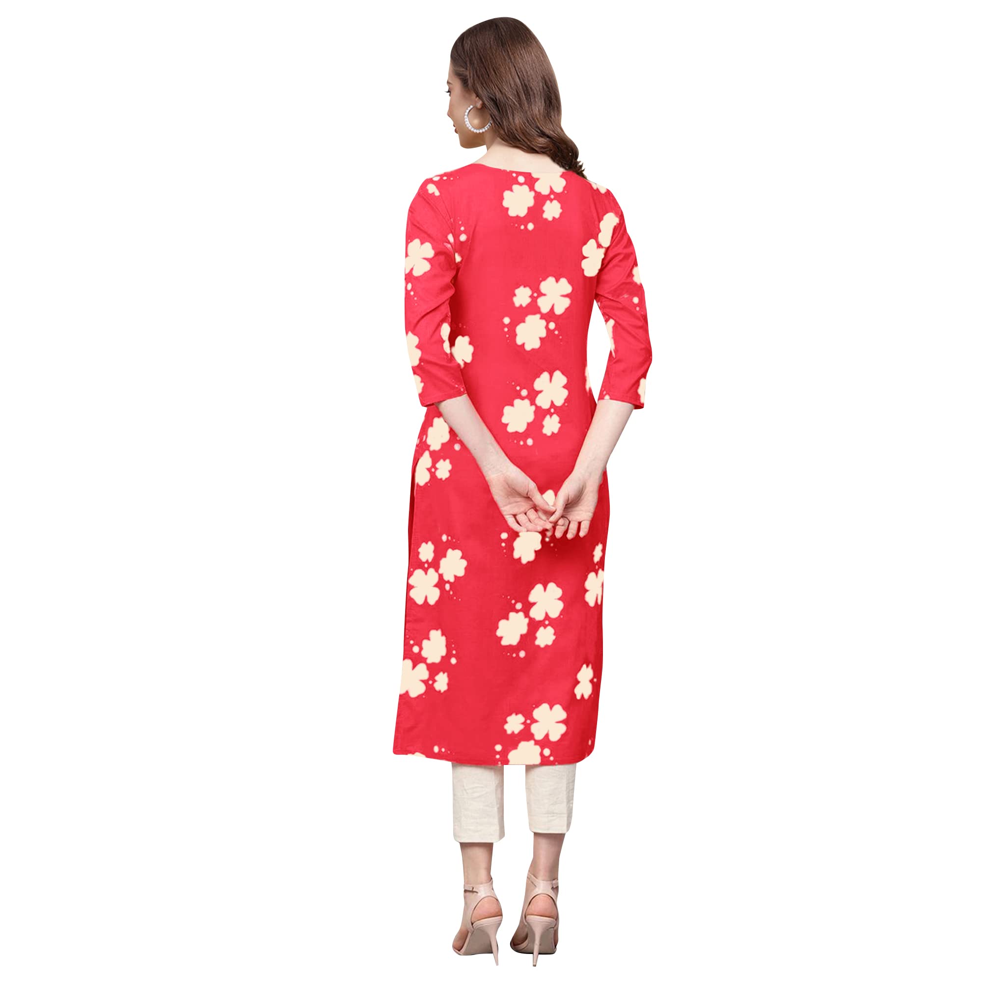 Pinkmint Women's Crepe Digital Print Straight Kurta(Pack Of 6)[Qv-380-345-365-362-353-368-L]