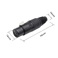 Vista 4 de Conector de cable XLR de 4 pines XLR de 4 pines, conector hembra de conector de micrófono, conector de cable de micrófono, conector de audio, negro