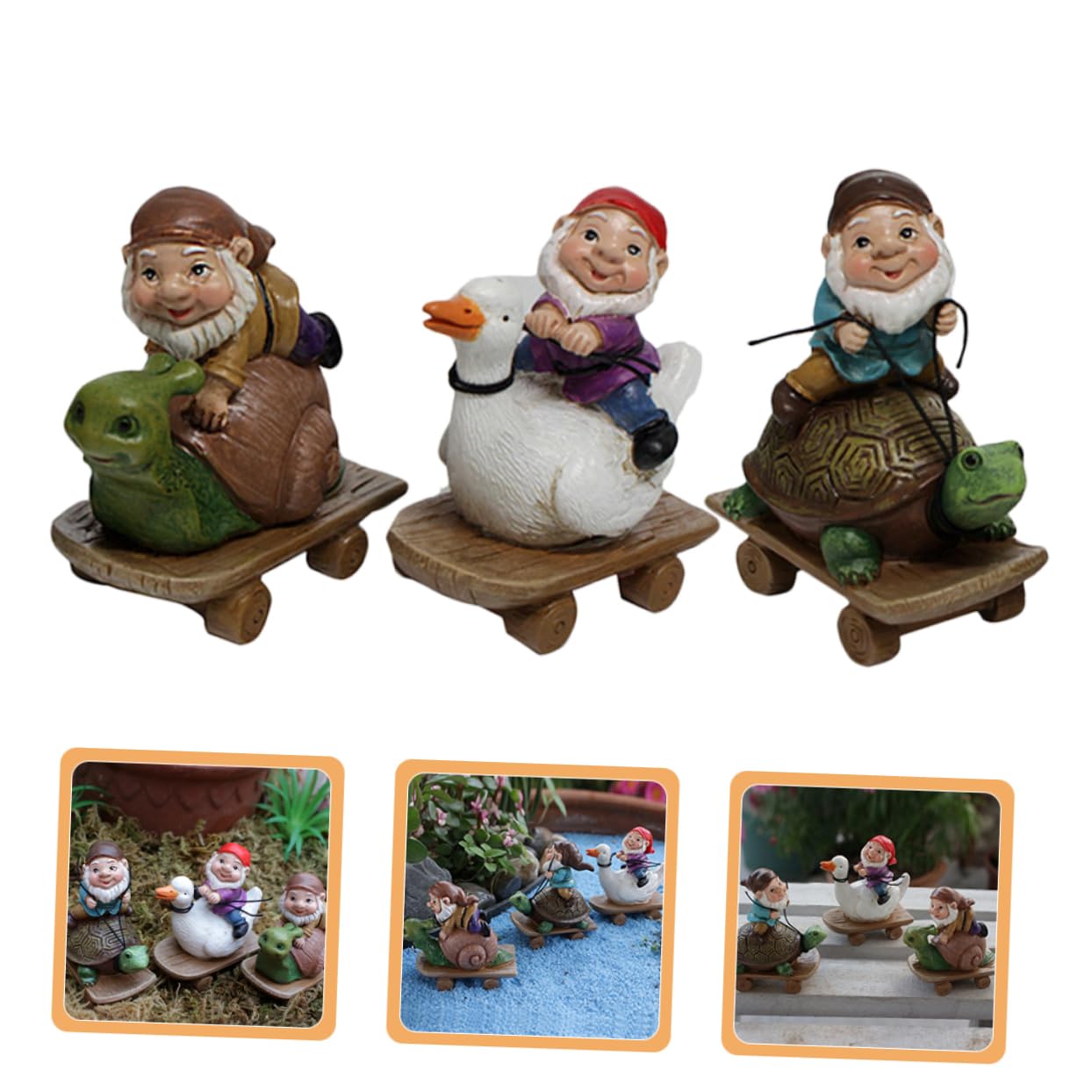 TOYANDONA 5 zestawów Ozdoby Na Skutery Zabawne Dekoracje Ogrodowe Ogrodnictwo Ozdoby Z Żywicy Rzemiosło Z Żywicy Ogrodowej 3 sztuki*5