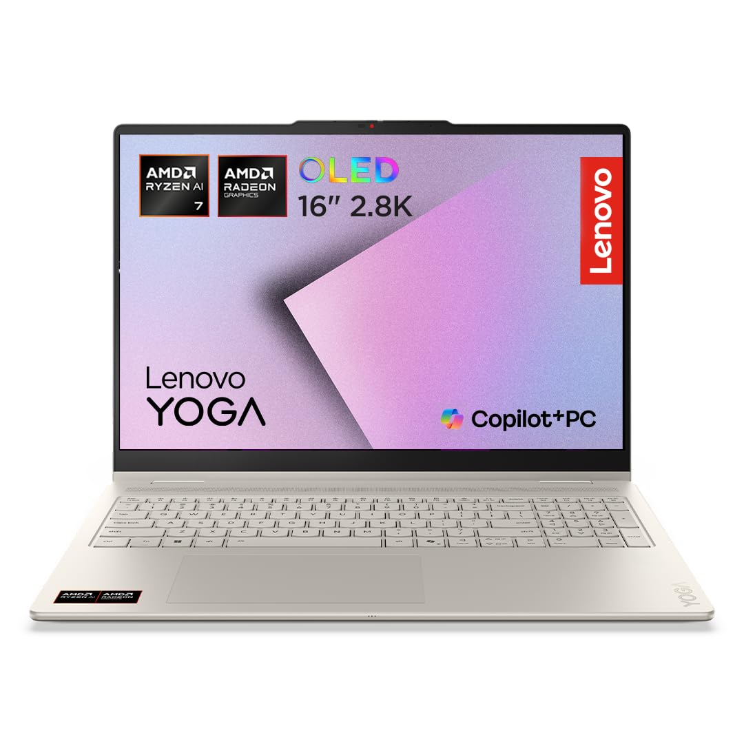 Lenovo Yoga 7 2-in-1 Laptop | 16" 2.8K OLED Touch Display | AMD Ryzen AI 7 445 | 32GB RAM | 1TB SSD | UMA Intel Grafik | Windows 11 | QWERTZ | Seashell | 3 Monate Premium Care
