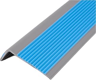 PVC Quadrant Trim,Corner Edging Strip,Stair Edge, 5×2.5CM Anti-Slip Nosing, Waterproof & Self-Adhesive Protector(Gray Light Blue,10pack/32.8ft)