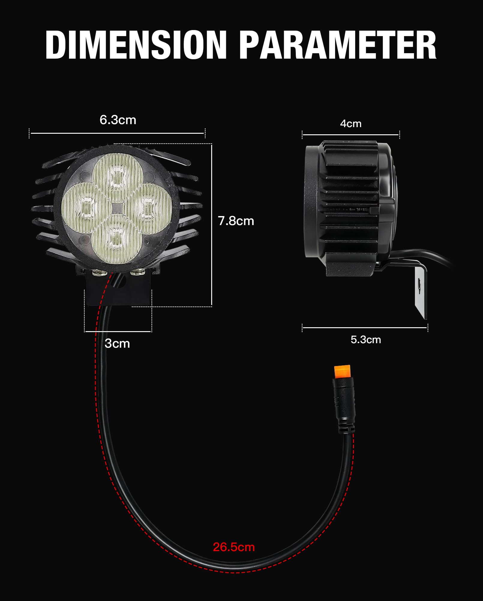 Phare avant LED ultra-lumineux compatible avec Kukirin G2 Master Kickscooter– Lampe de sécurité étanche et résistante aux chocs pour la conduite de nuit – Accessoire d'origine
