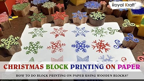 Miniatura 6 de Royal Kraft Sellos de madera DIY tela, textil, arcilla, cerámica, papel, bloques de impresión de henna THJtag010