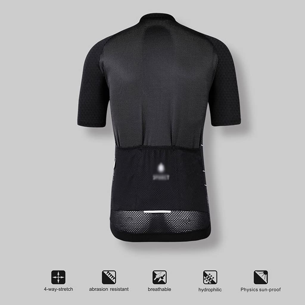 Męska odzież kolarska Męska koszulka jazdy na rowerze czarna koszulka z krótkim rękawem Jersey jazda na świeżym powietrzu MTB Profesjonalna szczupła odzież rowerowa Męskie koszulki kolarskie(M)