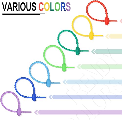 Miniatura 6 de MECCANIXITY Paquete de 30 bridas de silicona reutilizables de 7 pulgadas para el hogar, oficina, cocina, organizador de bolsas de alimentos, gestión