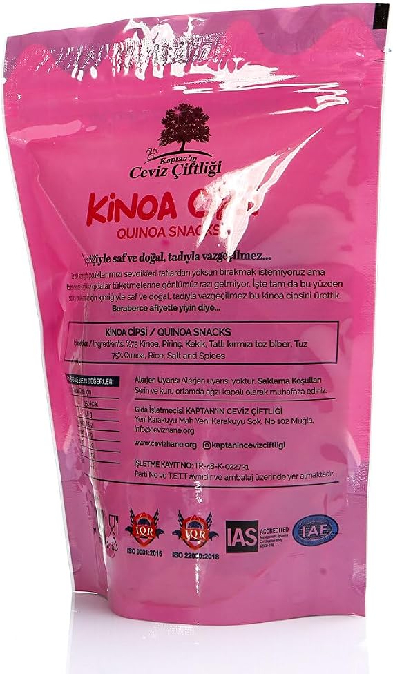 Kaptan's Walnut Farm Quinoa Chips Gluten Free And Vegan Healthy Snack 35 G