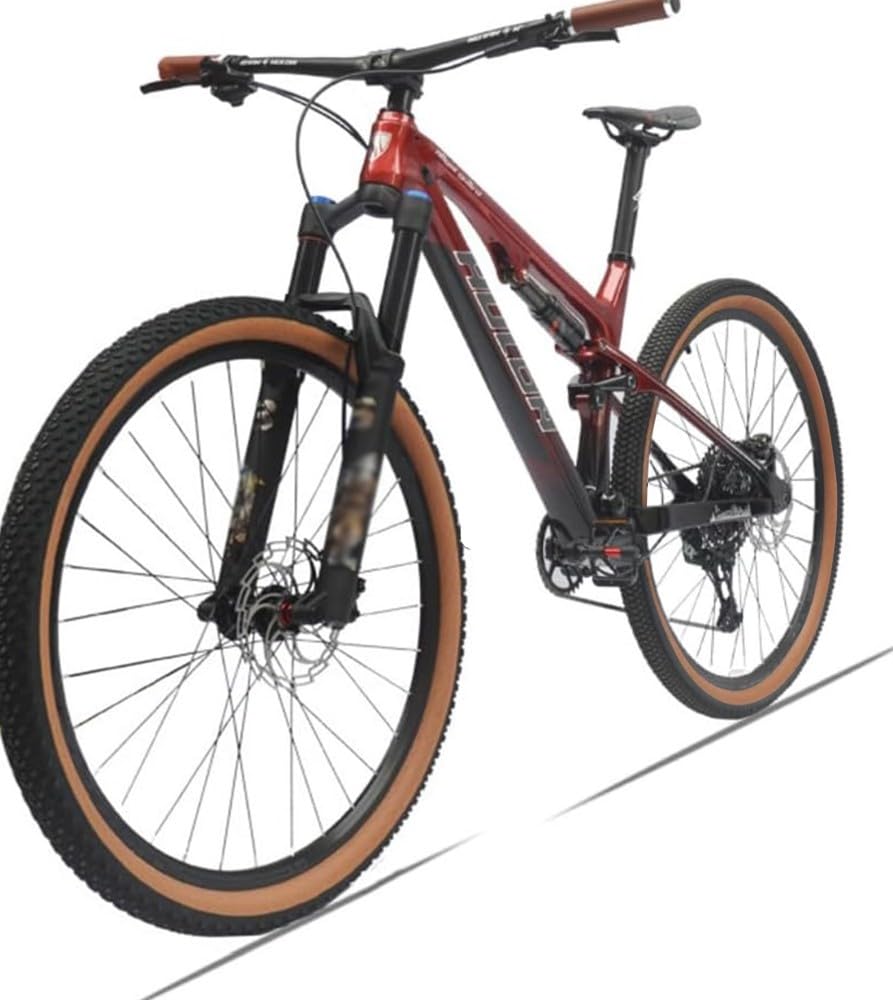 Bicicleta Montaña Cuesta Abajo con Suspensión Dual 29 Pulgadas Y 12 Velocidades Y Bicicleta Montaña Todoterreno Fibra Carbono C,29inch