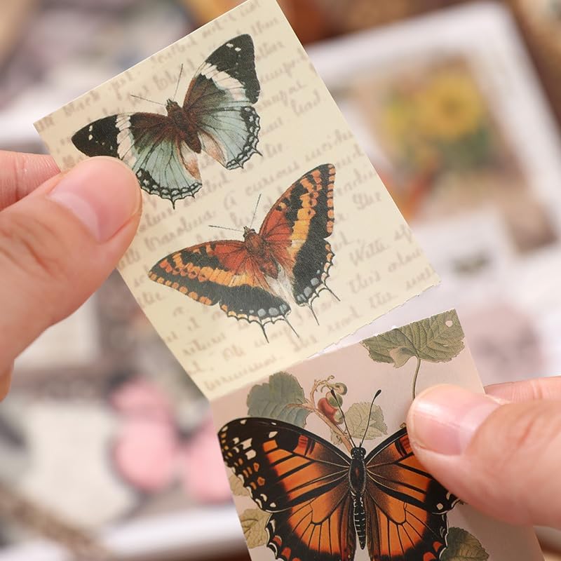 Alideco Scrapbook Stickers Vintage Gorgeous Butterfly Creations Gift Box Scrapbooking Junk Journal Crafts Embelishment Decoration Stickers (ziranqingyu)