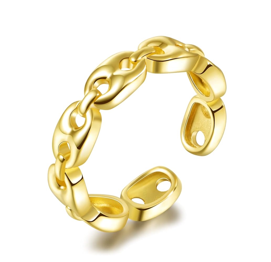 アクセサリー High-End Anchor Chain Classic Pinky Ring OX JEWELRy High-End Anchor Chain Classic Pinky