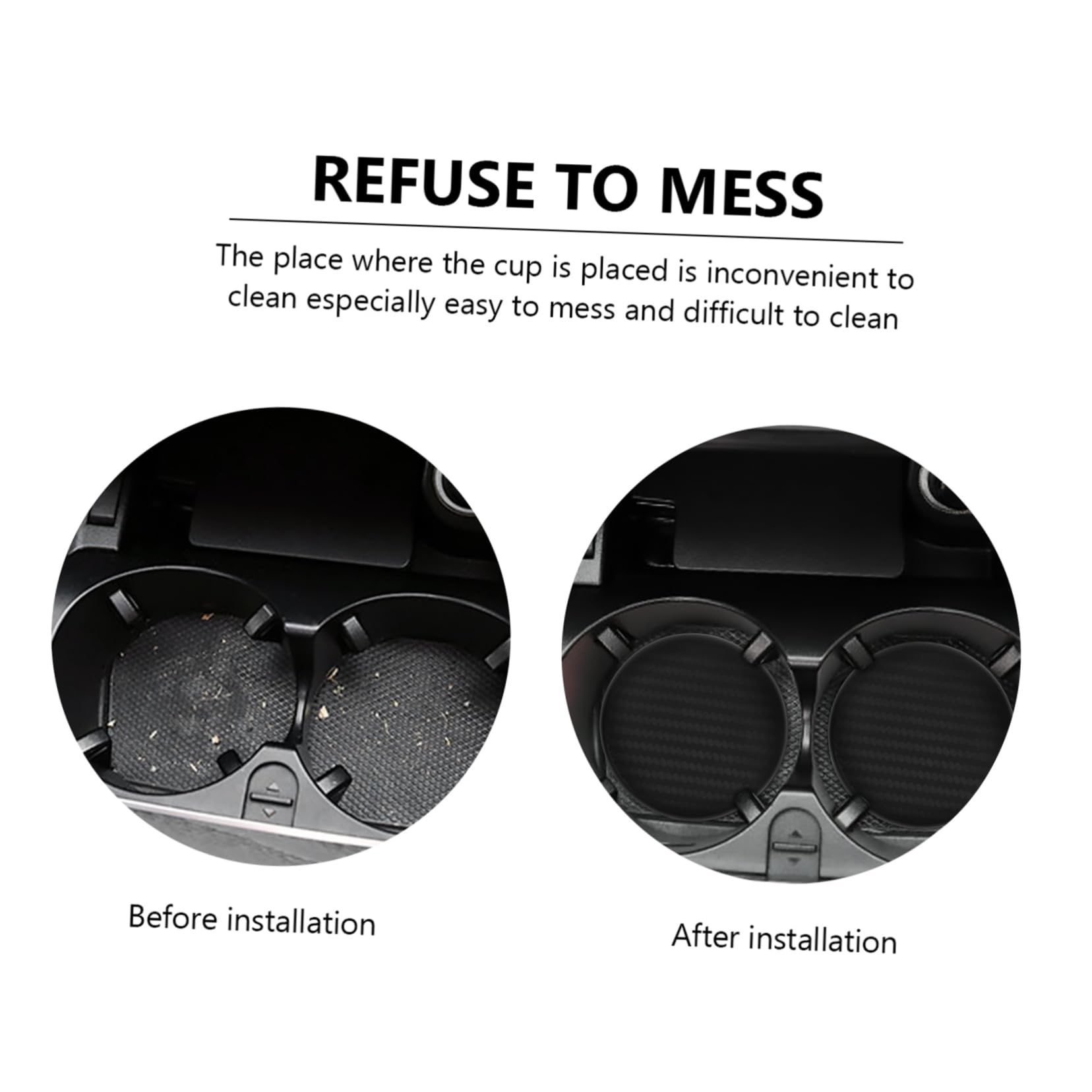 Luxshiny Car Cup Non- Round Mat Soft Drink Holder for Vehicle Lightweight Decorative for Car Interiors Easy to Clean