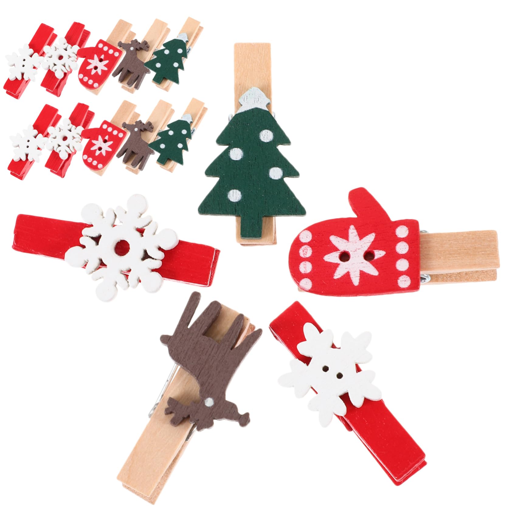 TOPBATHY 375 STK Cartoon-Fotohalter Dekorative Fotoclips weihnachtliche dekorative Clips weihnachtsbasteln Weihnachts basteln kleine Fotoklammern Halter für Weihnachtsnotizen Eisen