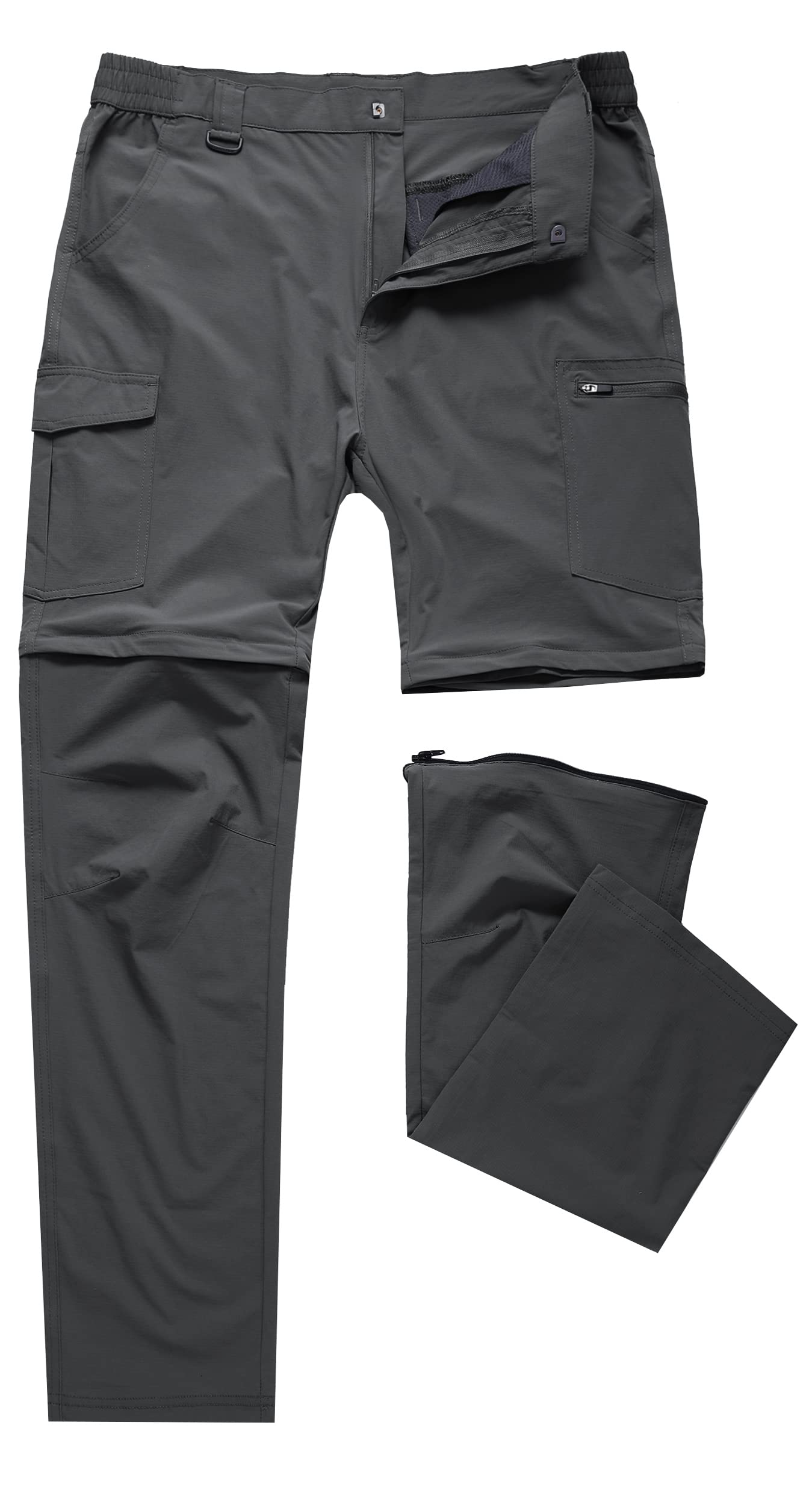 Pantalones de senderismo para hombre, convertibles, ligeros, impermeables, de secado rápido, para exteriores, pesca, viajes, safari, camping