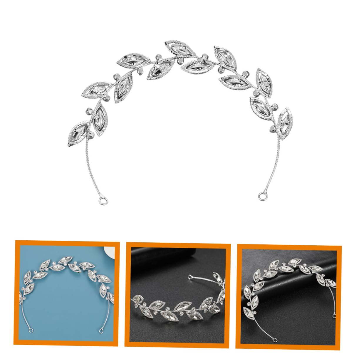 VICASKY 5 Pezzi Cerchietto Sposa in con Zirconi Scintillanti Fascia Morbida e Resistente Accessorio per Matrimonio Feste e Damigelle